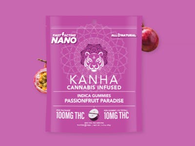 Kanha Nano Passionfruit Paradise Gummies 100mg 6 Brick S